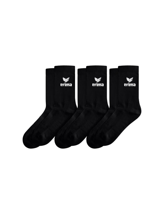 ERIMA Sport Socks 3pack Unisex Schwarz