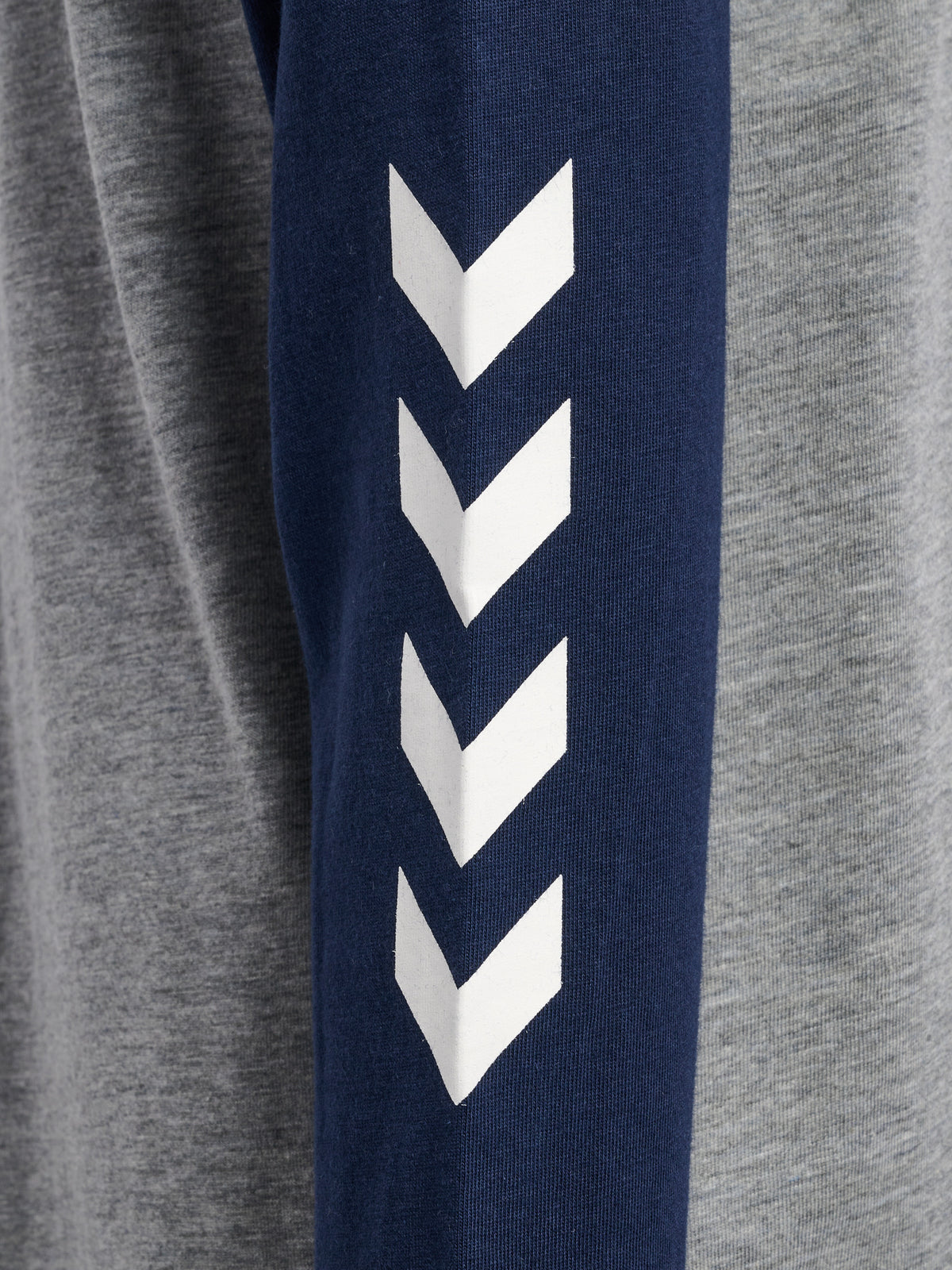 HUMMEL Logo T-Shirt L/S Kind (grey melange/dress blues)