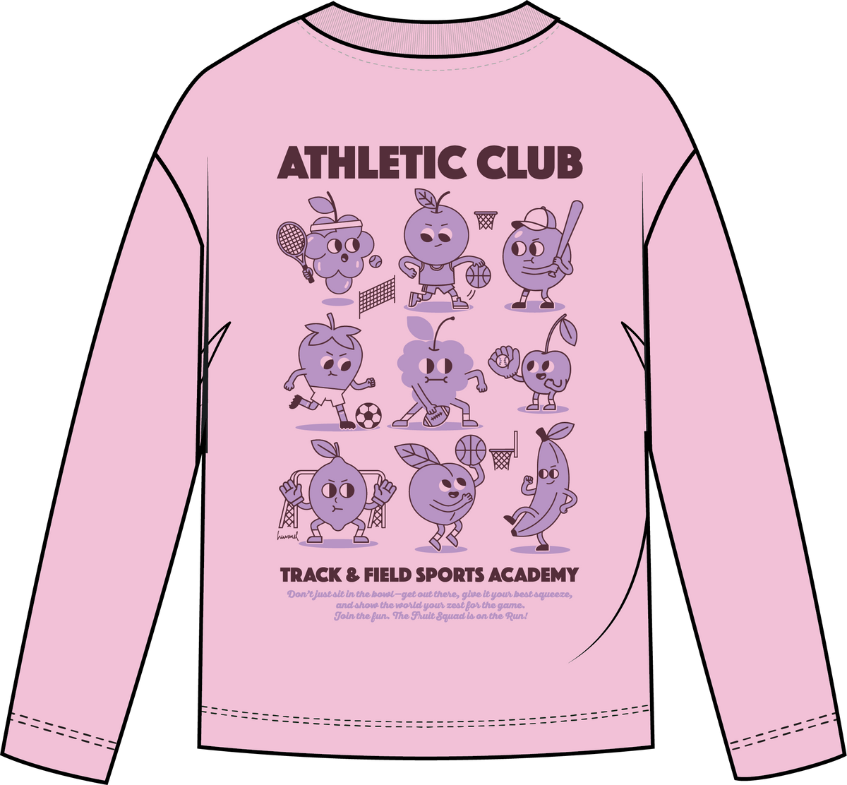HUMMEL Luca Graphic T-Shirt L/S Kind (pink lady)
