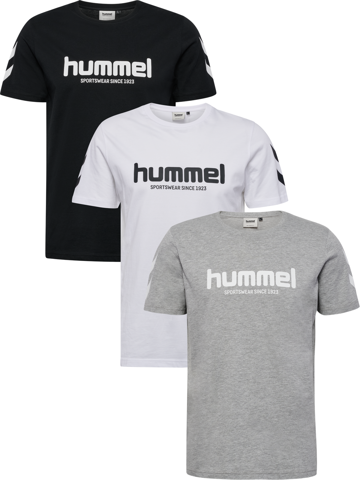 HUMMEL Legacy 2.0 T-Shirt S/S 3-Pack (black/grey melange/white)