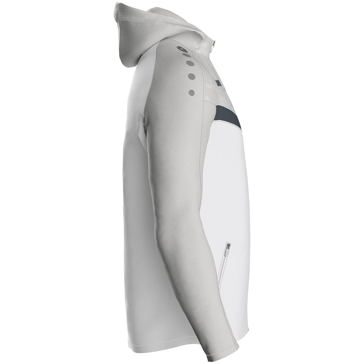 JAKO Kapuzenjacke Iconic (weiß/soft grey/anthra light)