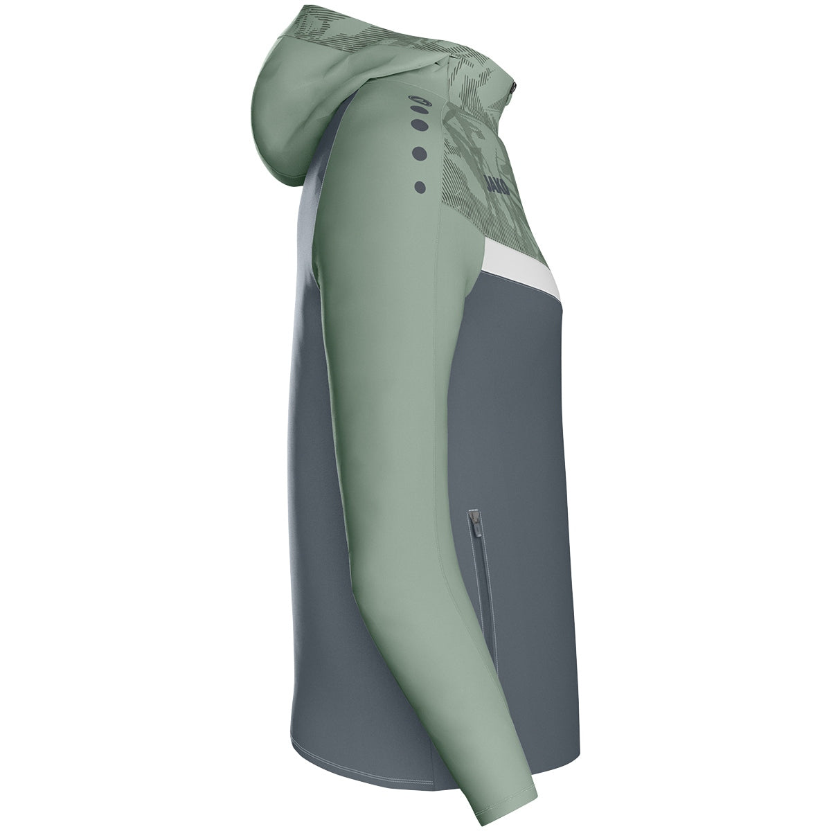 JAKO Kapuzenjacke Iconic Damen (anthra light/mintgrün/soft grey)