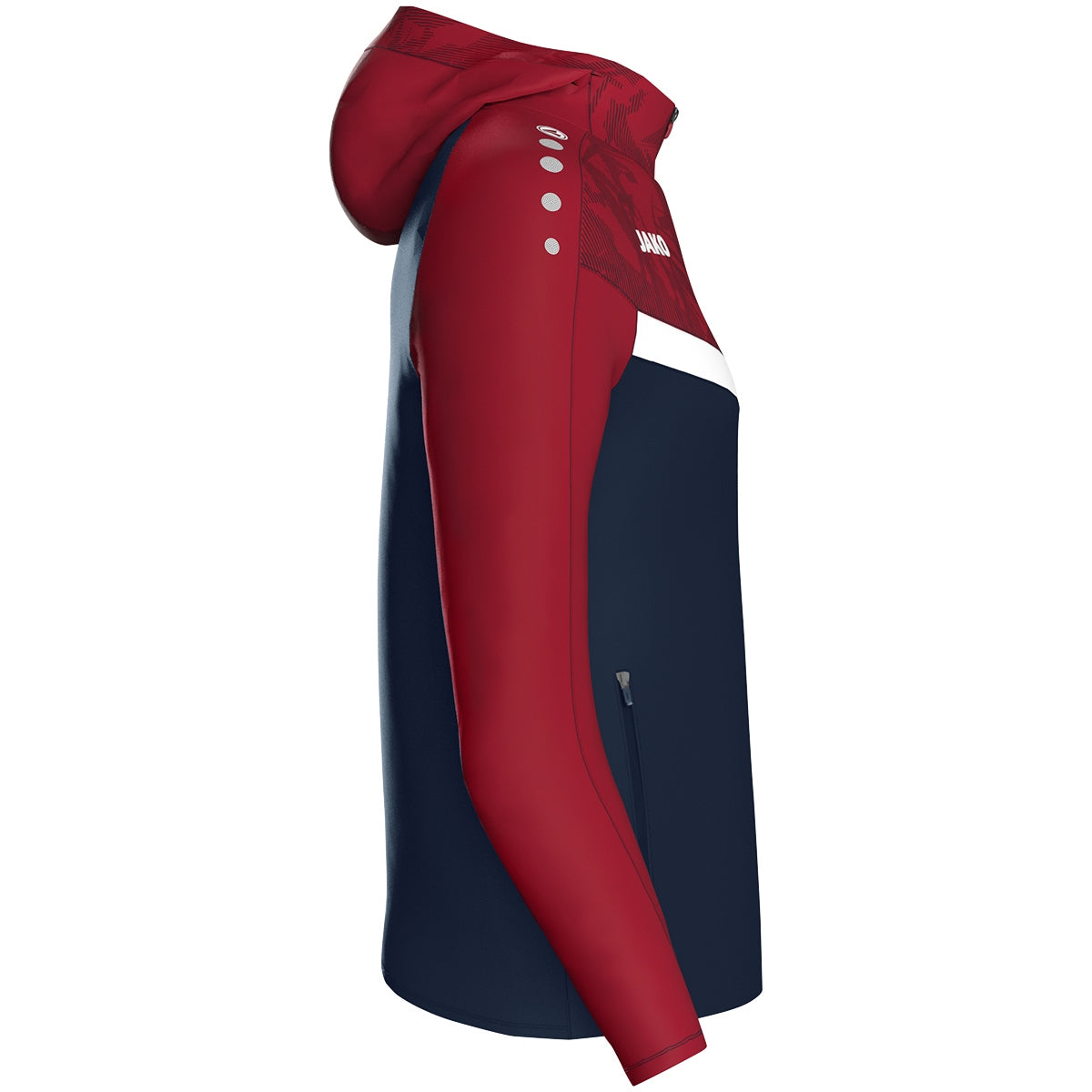 JAKO Kapuzenjacke Iconic Damen (marine/chili rot)