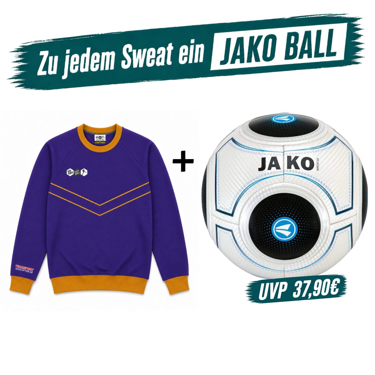 DYF Sweatshirt Blau × JAKO Match 3.0 Gr. 5 420gr