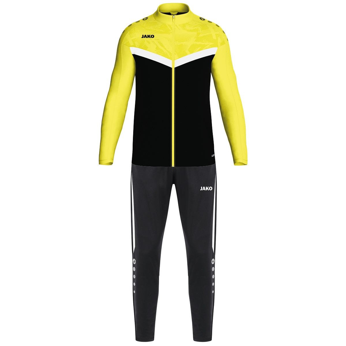 JAKO Polyesteranzug Iconic (schwarz/soft yellow)