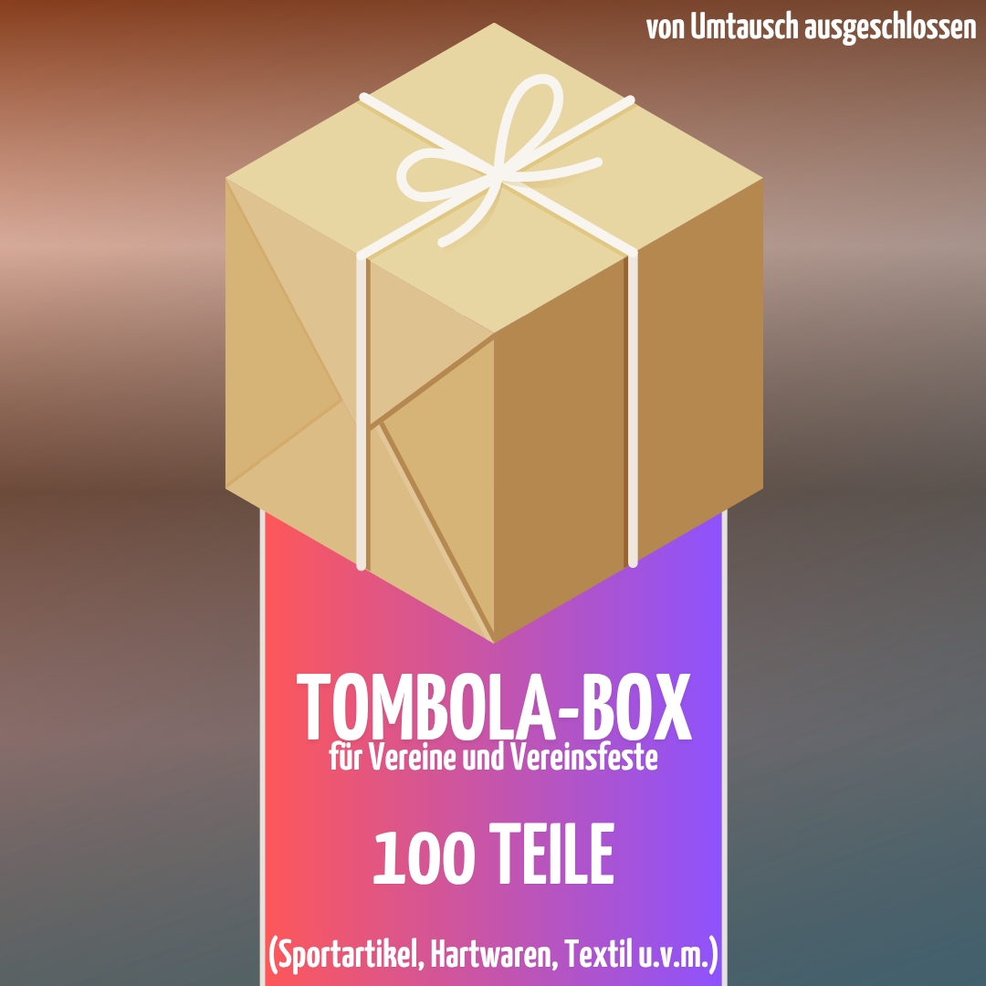 🎁 BOX für VEREINS-TOMBOLAS 100 Teile