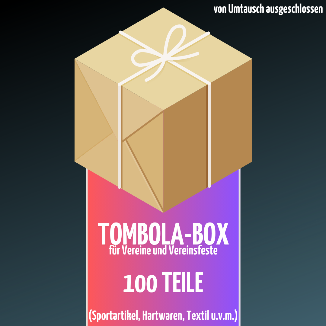 🎁 BOX für VEREINS-TOMBOLAS 100 Teile