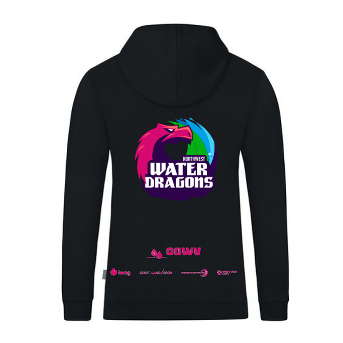 OOWV Jako Kapuzensweat Organic Unisex Schwarz (C6720-800, Monogram:Pink)