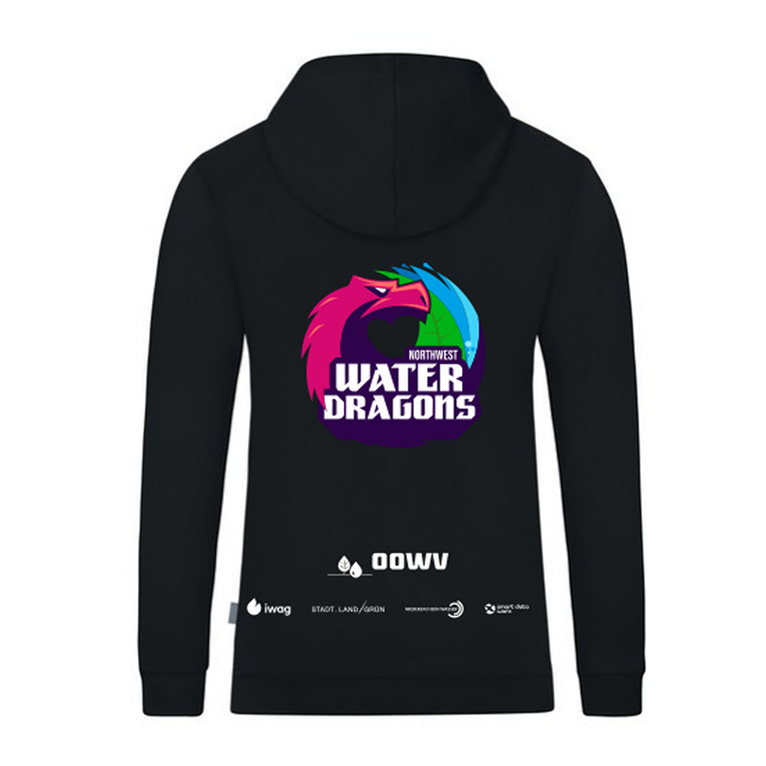 OOWV Jako Kapuzensweat Organic Unisex Schwarz (C6720-800, Monogram:Weiß)