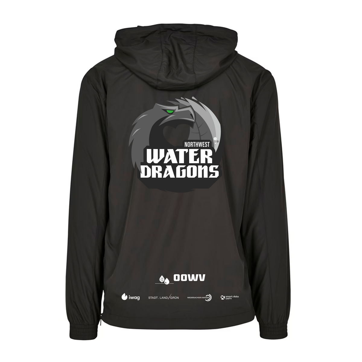 OOWV Windbreaker Schwarz (BY096), Monogram: Weiß, Drache: grau)