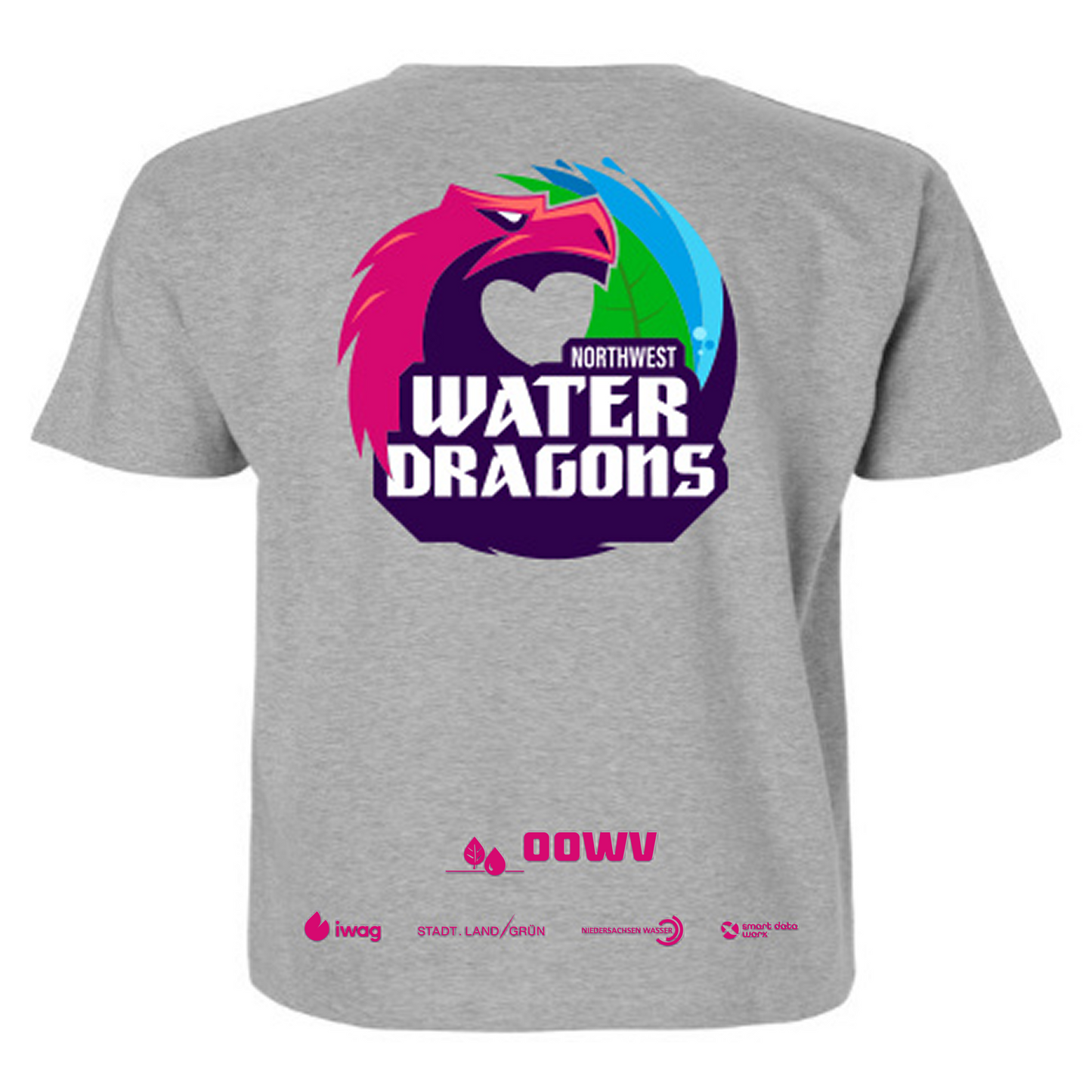 OOWV T-Shirt Damen Grau (NX7610, Monogram: Pink)
