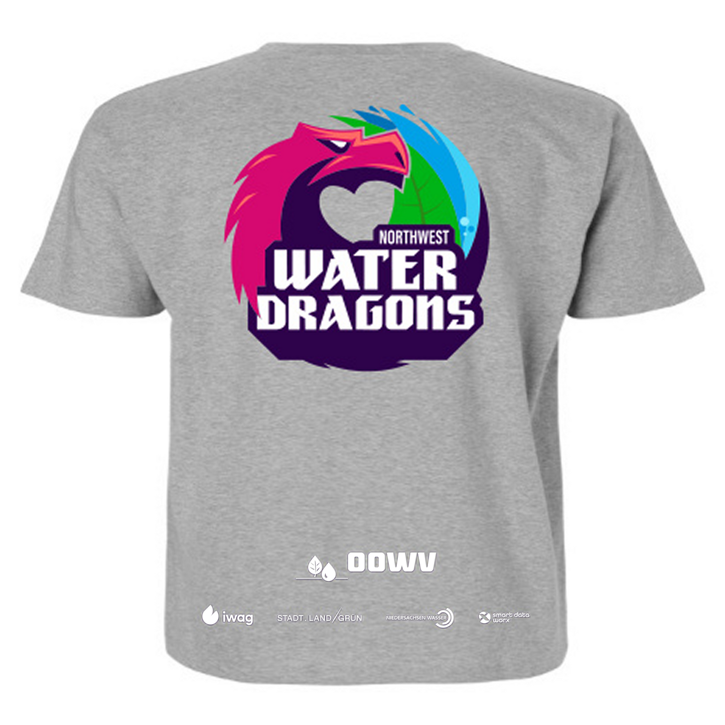 OOWV T-Shirt Damen Grau (NX7610, Monogram: Weiß)
