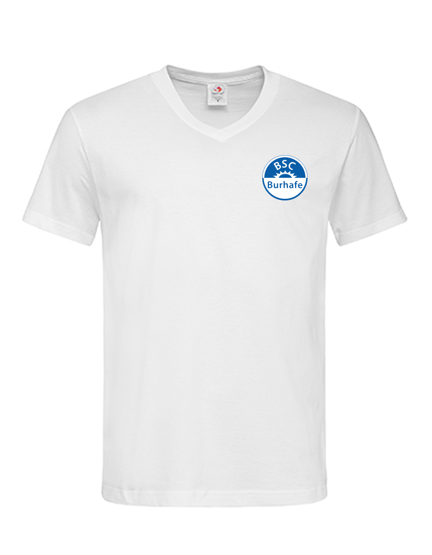 BSC Burhafe Fan - T-Shirt V-Ausschnitt Herren weiß