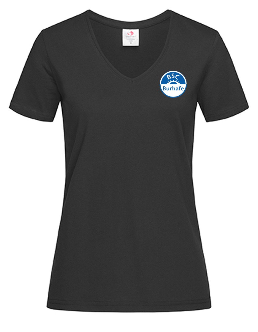 BSC Burhafe Fan - T-Shirt V-Ausschnitt Damen schwarz