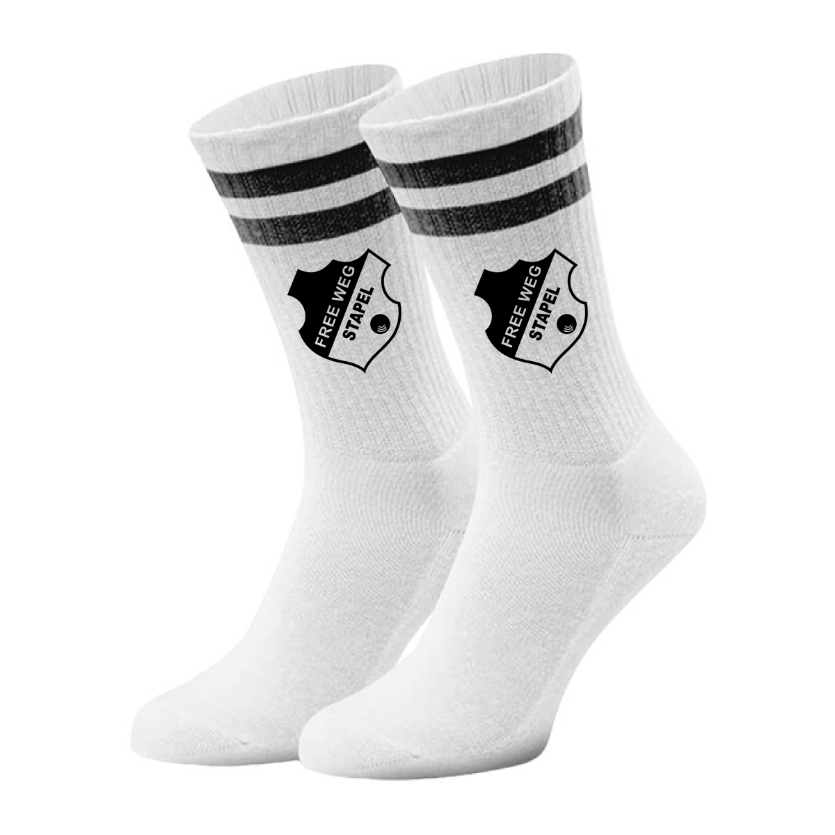 BV Stapel Fan Sportsocken Weiß Schwarz