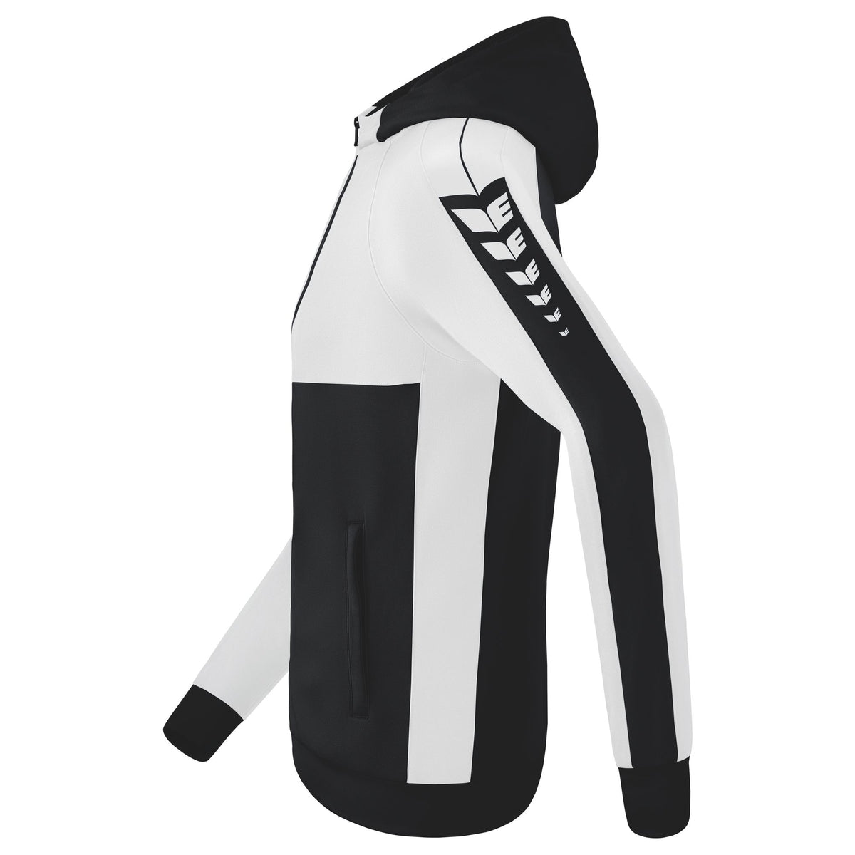 ERIMA Six Wings Trainingsjacke mit Kapuze (schwarz/weiß)