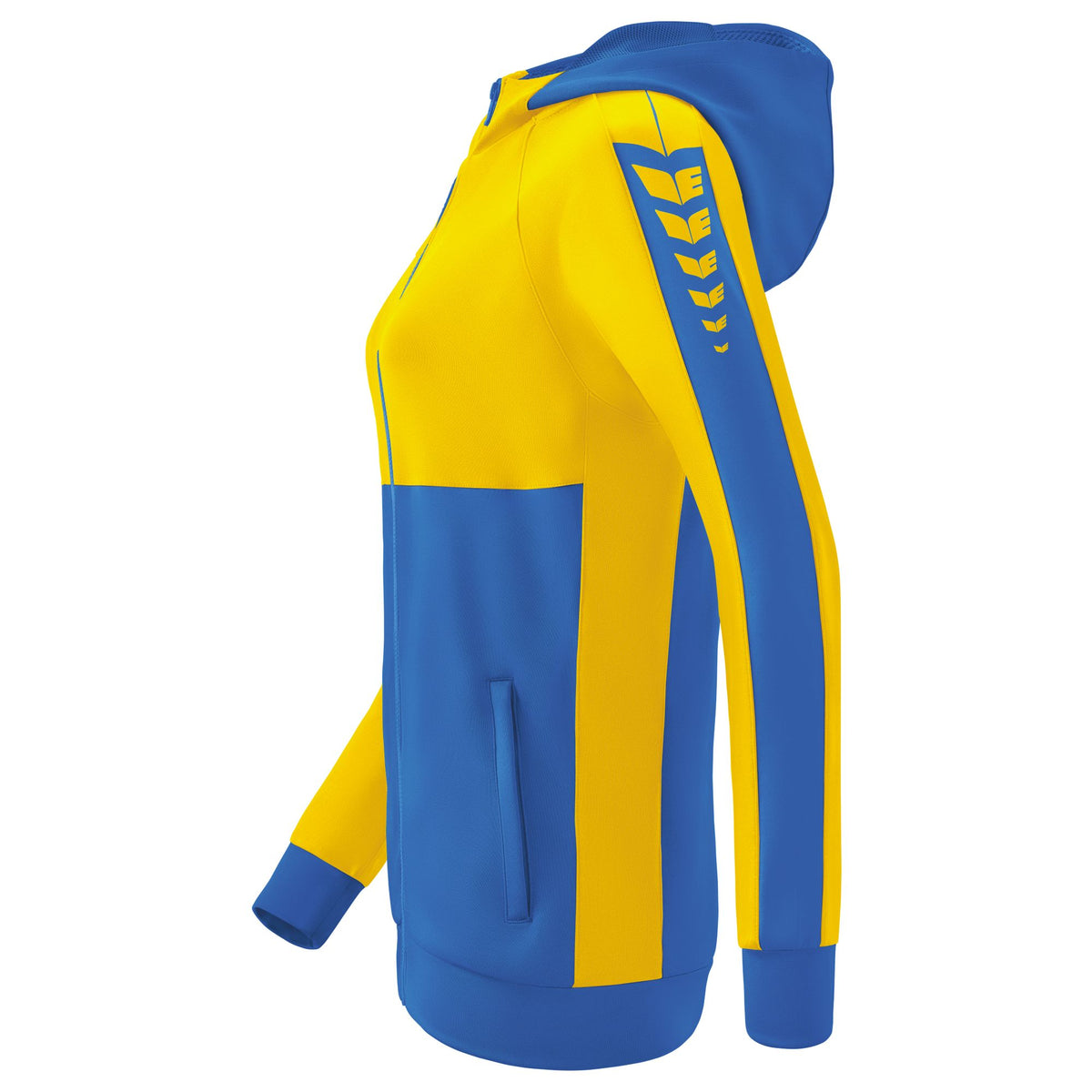 ERIMA Six Wings Trainingsjacke mit Kapuze Damen (new royal/gelb)