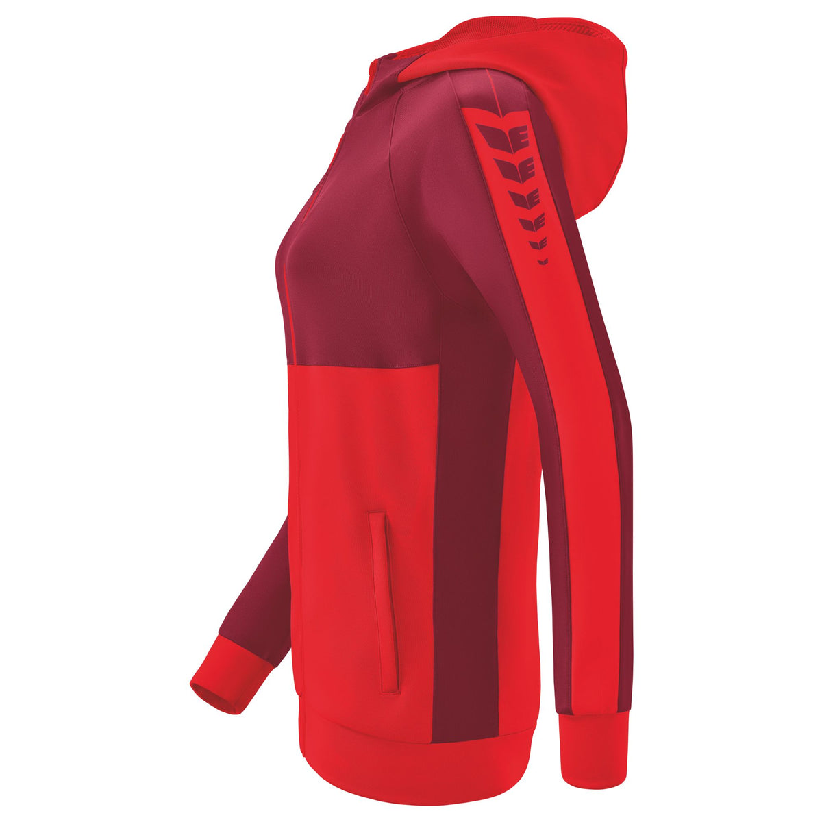 ERIMA Six Wings Trainingsjacke mit Kapuze Damen (rot/bordeaux)