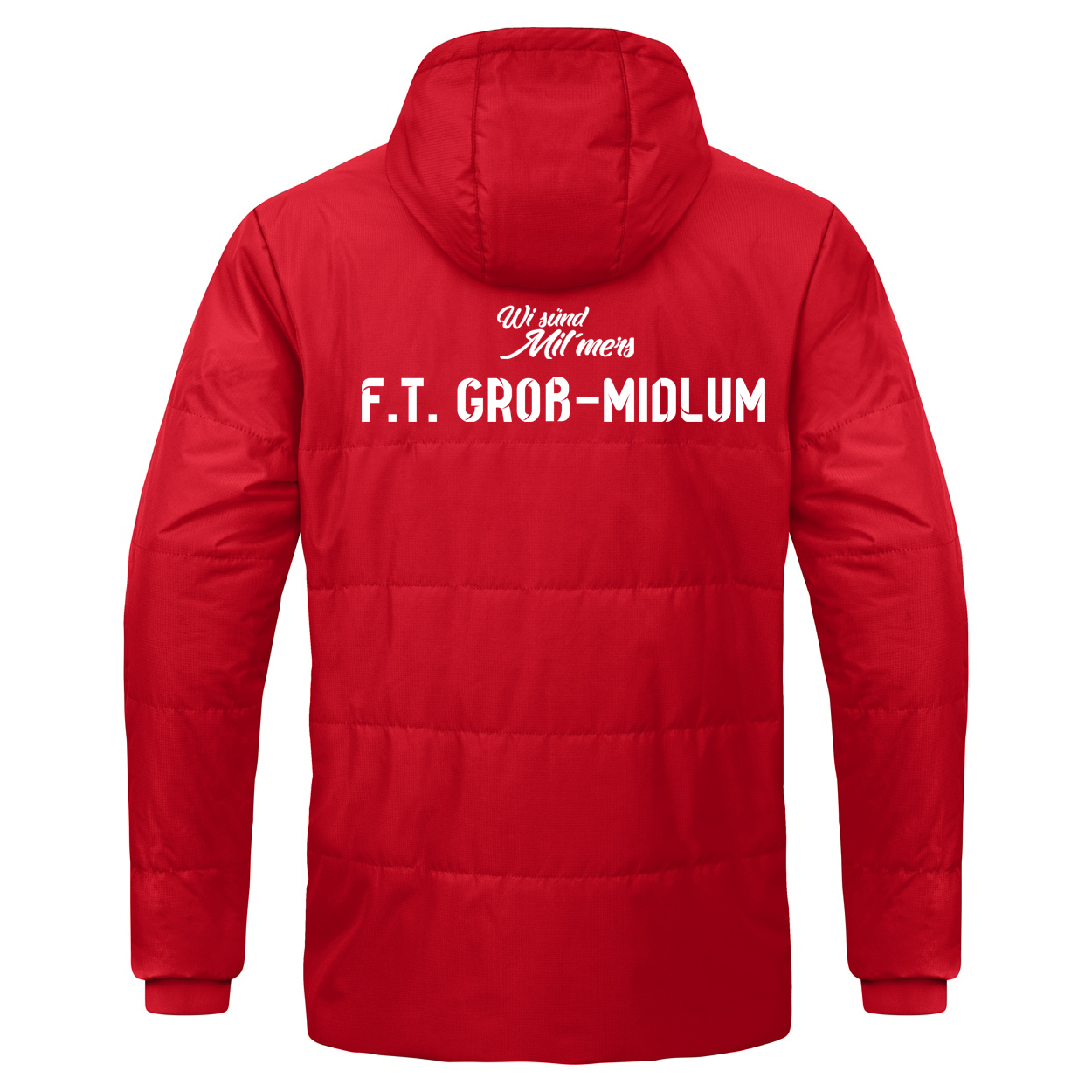FT Groß-Midlum Coachjacke Team mit Kapuze Herren Rot