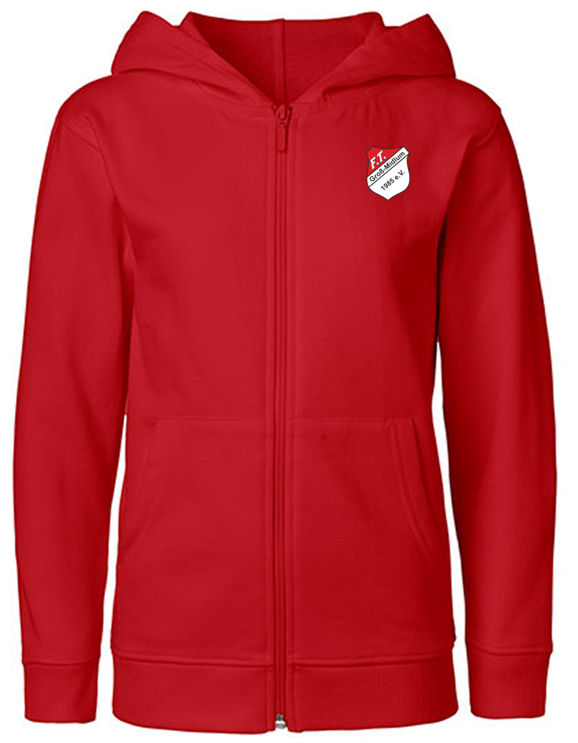 FT Groß-Midlum Fan - Sweatjacke Fairtrade Kinder rot