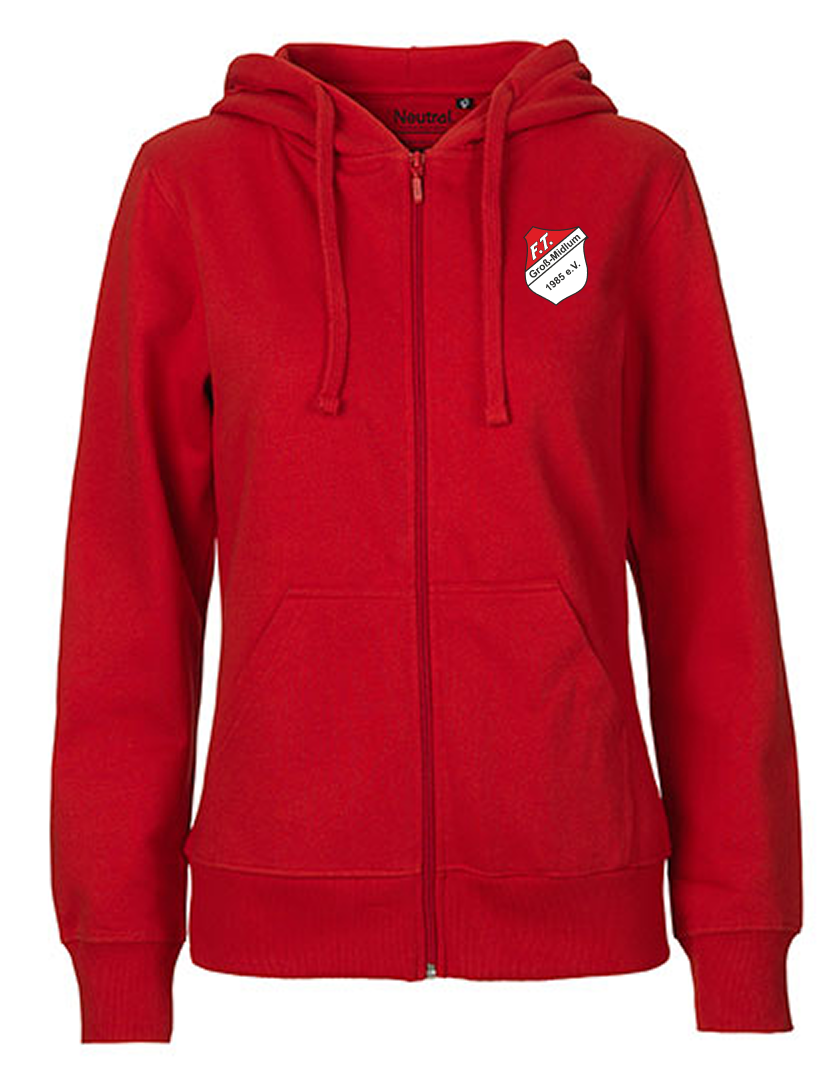 FT Groß-Midlum Fan - Sweatjacke Fairtrade Damen rot