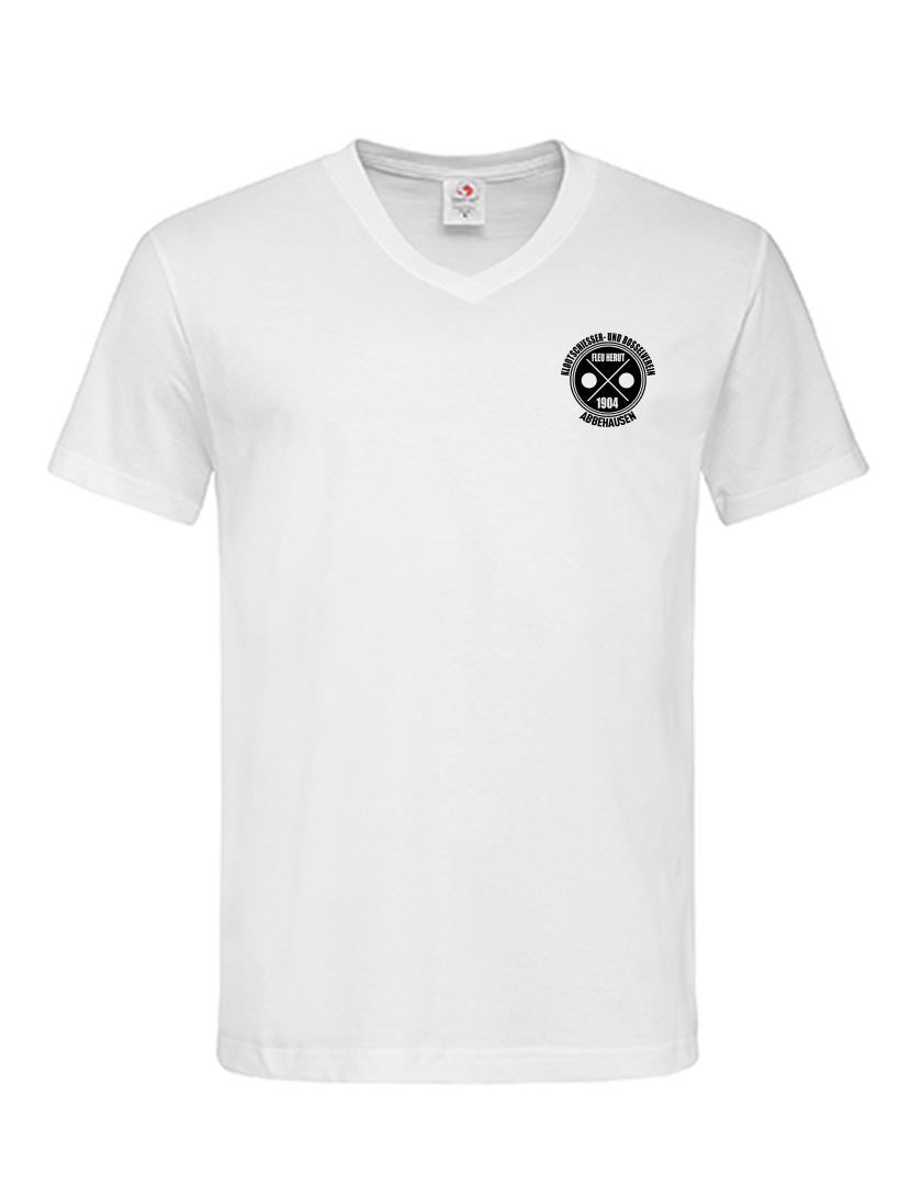 KBV Abbehausen Fan - T-Shirt V-Ausschnitt Herren weiß