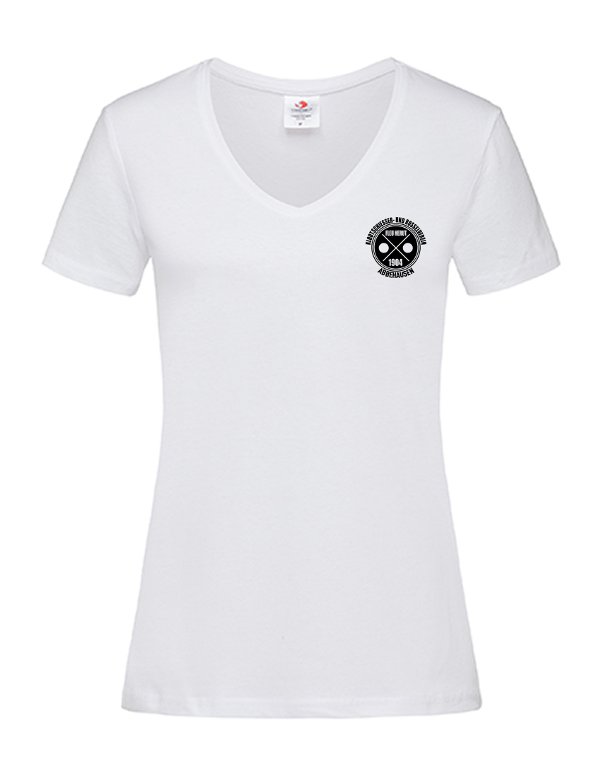 KBV Abbehausen Fan - T-Shirt V-Ausschnitt Damen weiß