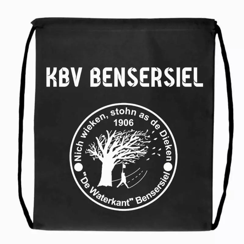 KBV De Waterkant Bensersiel Fan Turnbeutel Schwarz