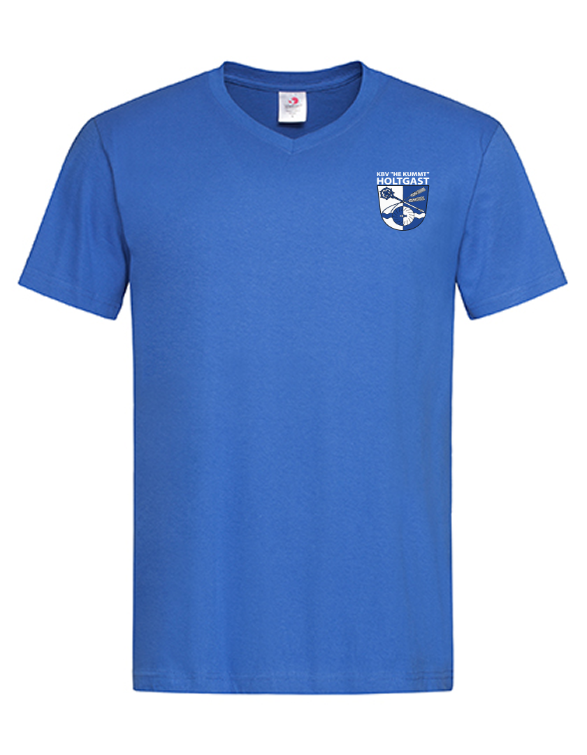 KBV Holtgast Fan - T-Shirt V-Ausschnitt Herren blaumit logo