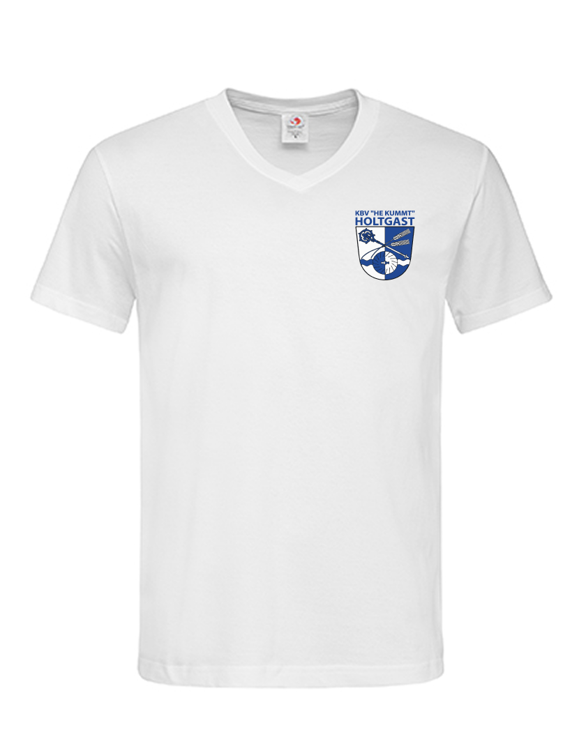 KBV Holtgast Fan - T-Shirt V-Ausschnitt Herren weiß