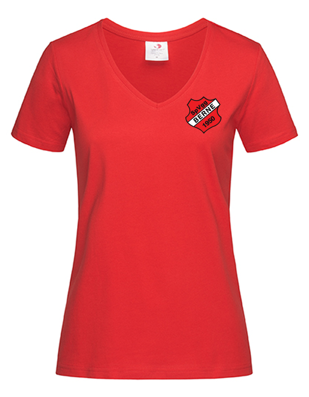SVG Berne Fan - T-Shirt V-Ausschnitt Damen rot
