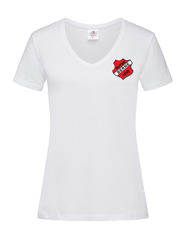 SVG Berne Fan - T-Shirt V-Ausschnitt Damen weiß