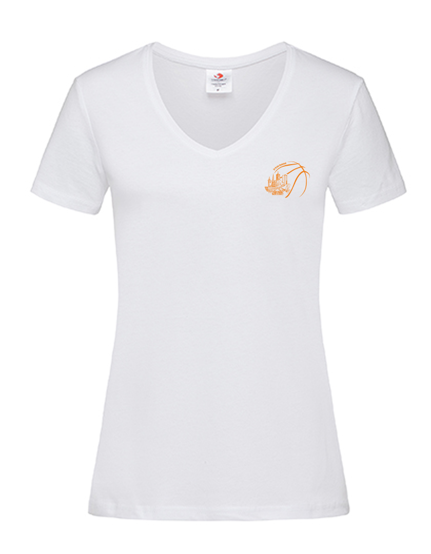 SV Brake Basketball Fan - T-Shirt V-Ausschnitt Damen weiß