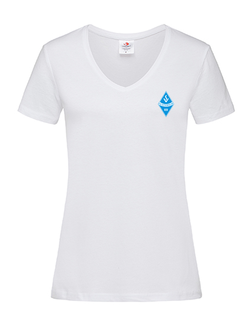 SV Ochtersum Fan - T-Shirt V-Ausschnitt Damen weiß