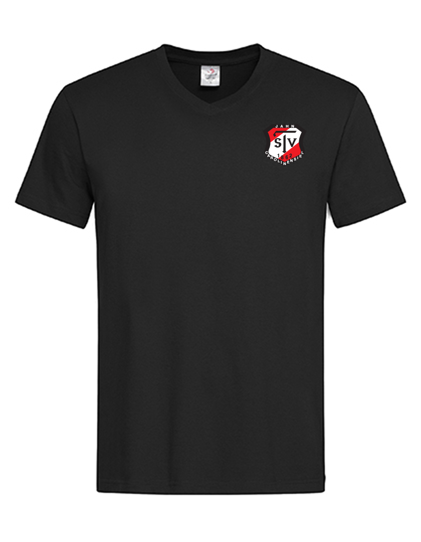 TSV Jahn Carolinensiel Fan - T-Shirt V-Ausschnitt Herren schwarz