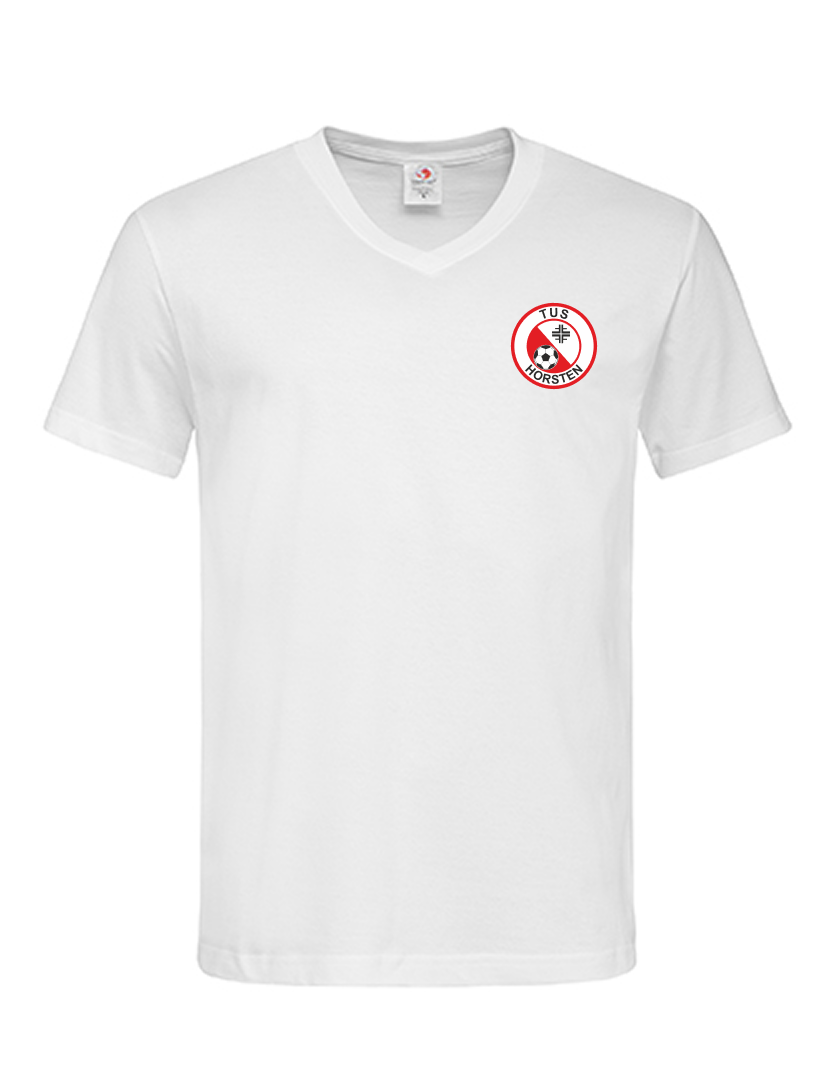 TuS Horsten-Etzel Fan - T-Shirt V-Ausschnitt Herren weiß