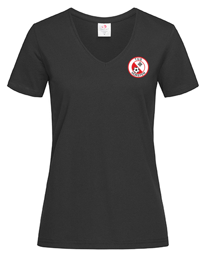TuS Horsten-Etzel Fan - T-Shirt V-Ausschnitt Damen schwarz