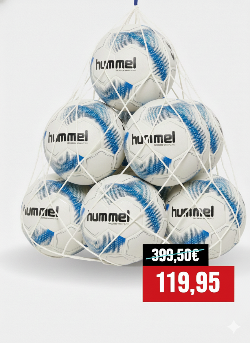 Hummel 10er Ballpaket Precision Training Pro Weiß inkl. Ballnetz