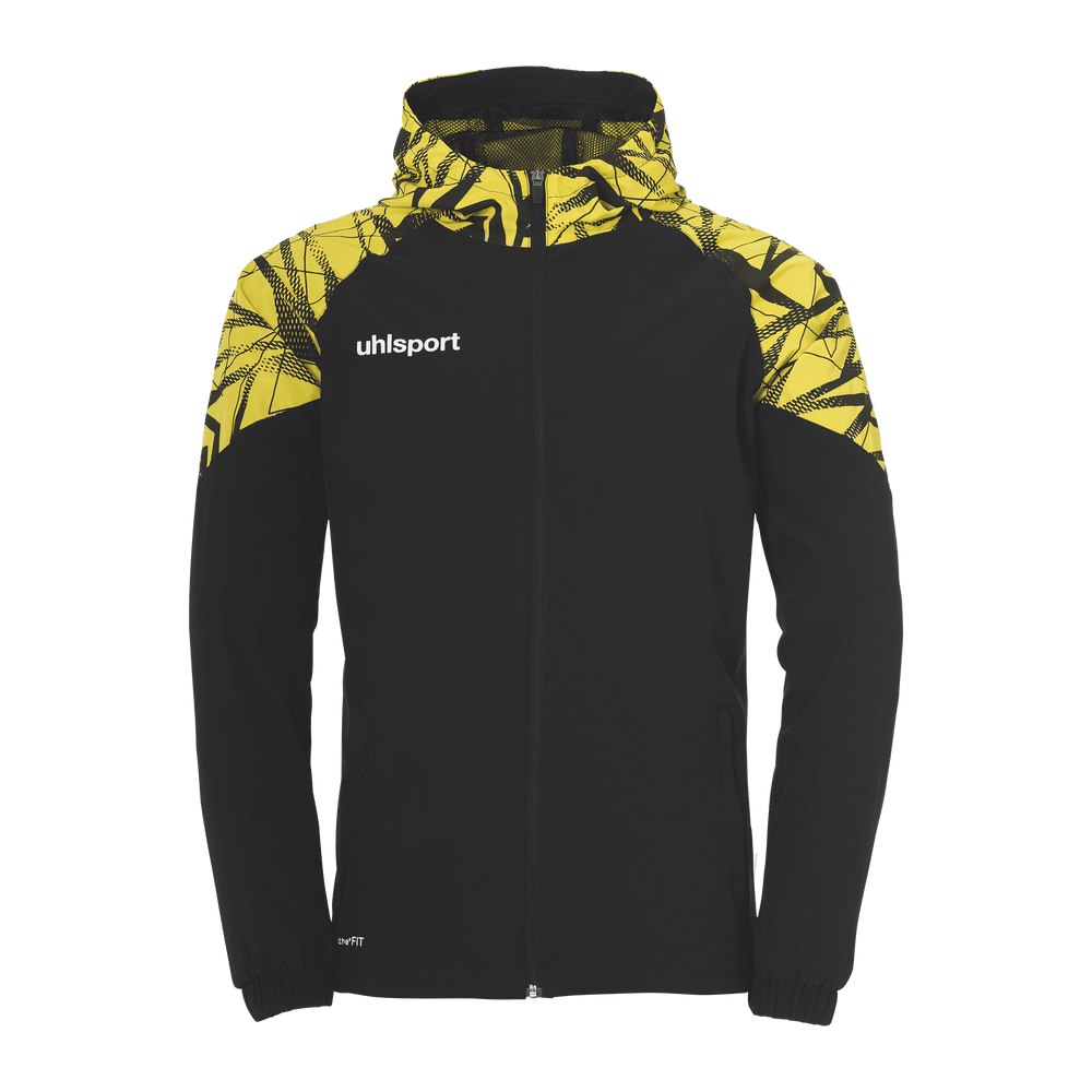uhlsport Goal 25 Evo Woven Hood Jacket (schwarz/limonengelb)