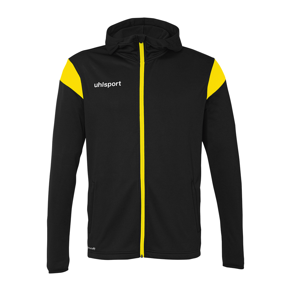 uhlsport Squad 27 Track Hood Jacke Kind (schwarz/limonengelb)
