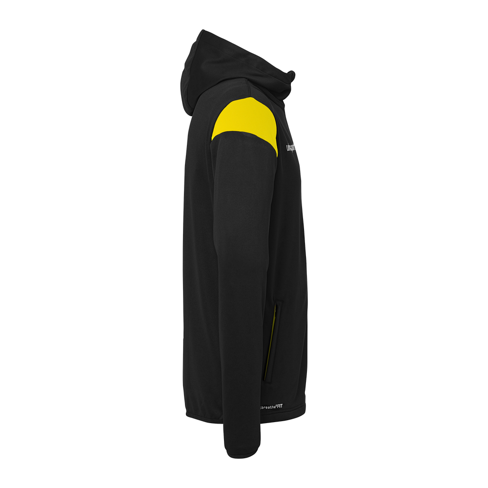 uhlsport Squad 27 Track Hood Jacke Kind (schwarz/limonengelb)