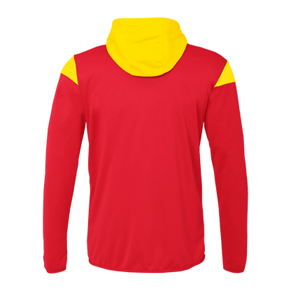 uhlsport Squad 27 Track Hood Jacke Kind (rot/limonengelb)