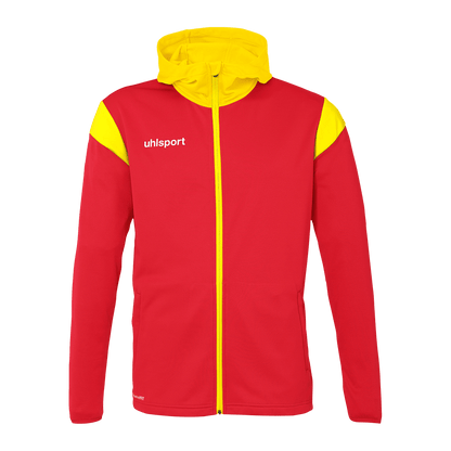 uhlsport Squad 27 Track Hood Jacke Kind (rot/limonengelb)