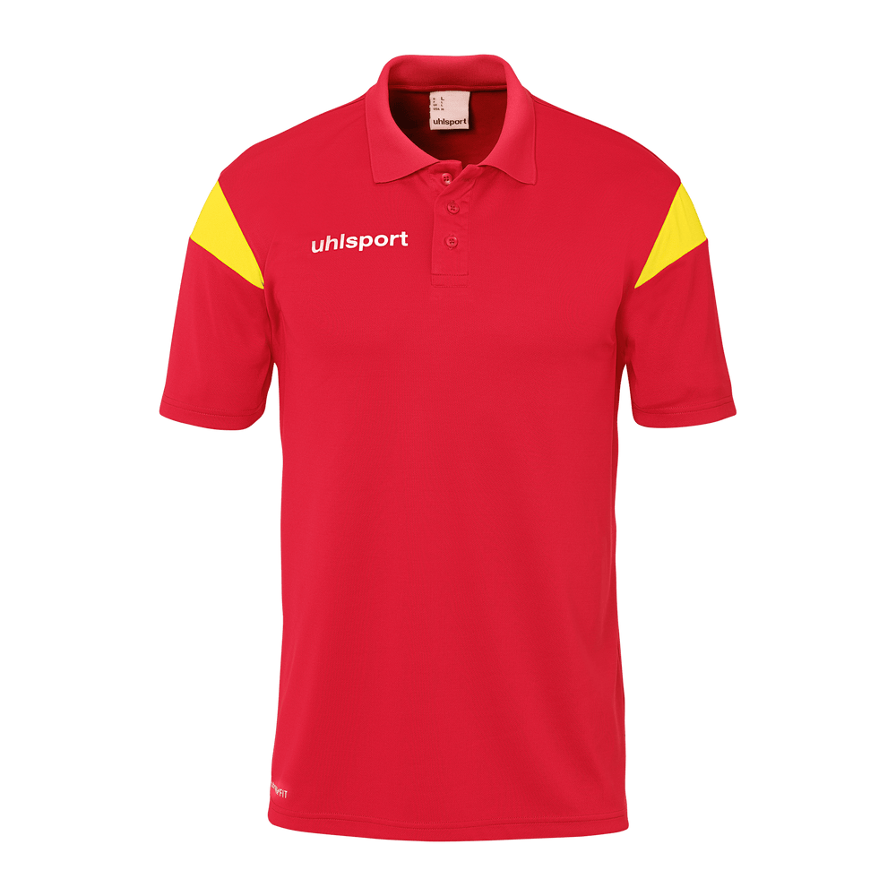 uhlsport Squad 27 Polo Shirt Kind (rot/limonengelb)