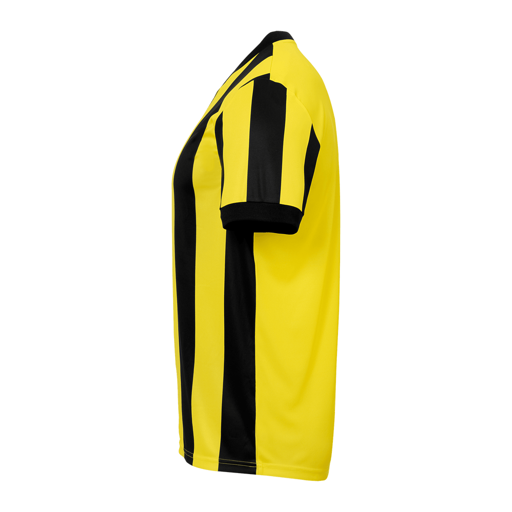 uhlsport Retro Stripe Shirt Kurzarm Kind (schwarz/limonengelb)