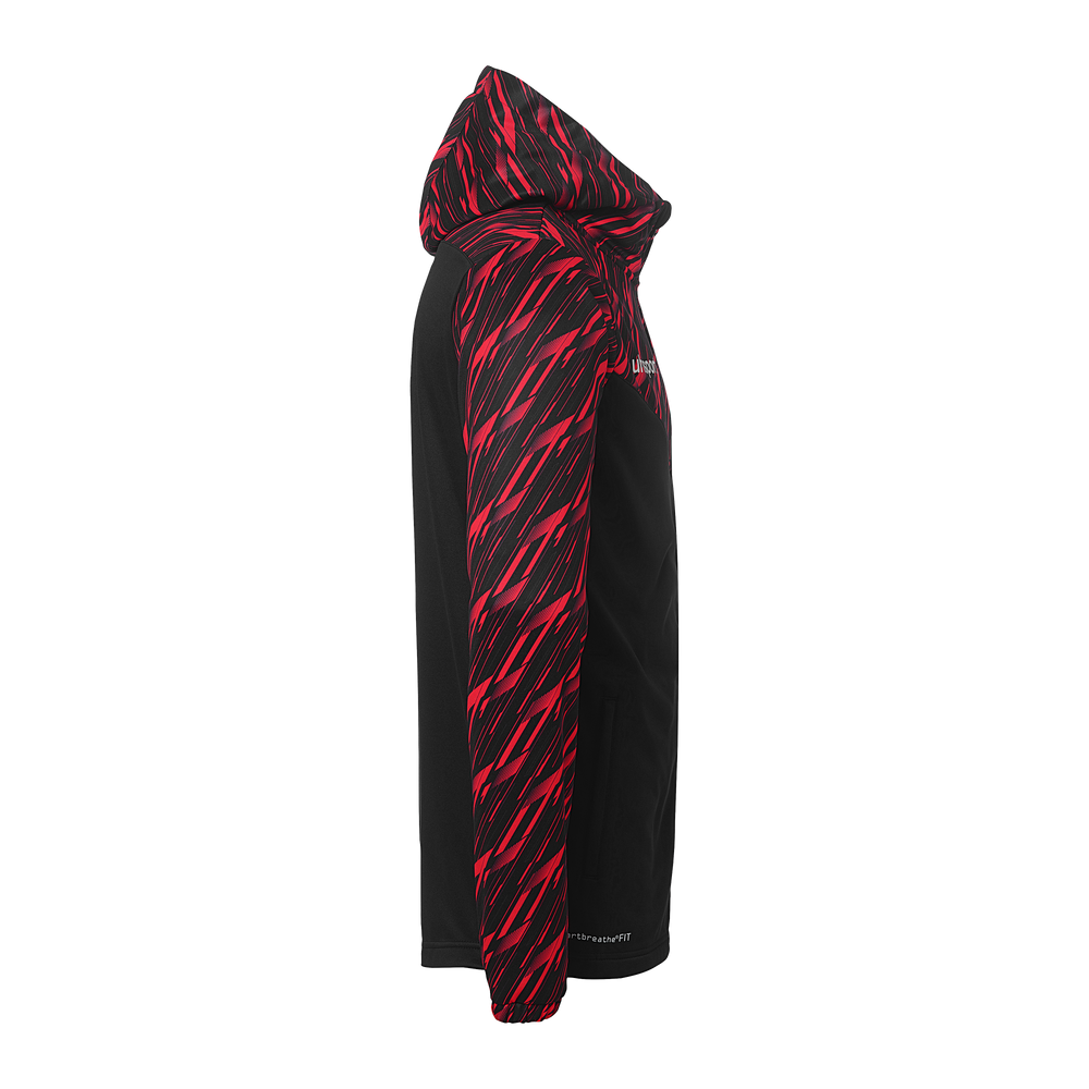 uhlsport Progressive 28 Multi Hood Jacke Kind (schwarz/rot)