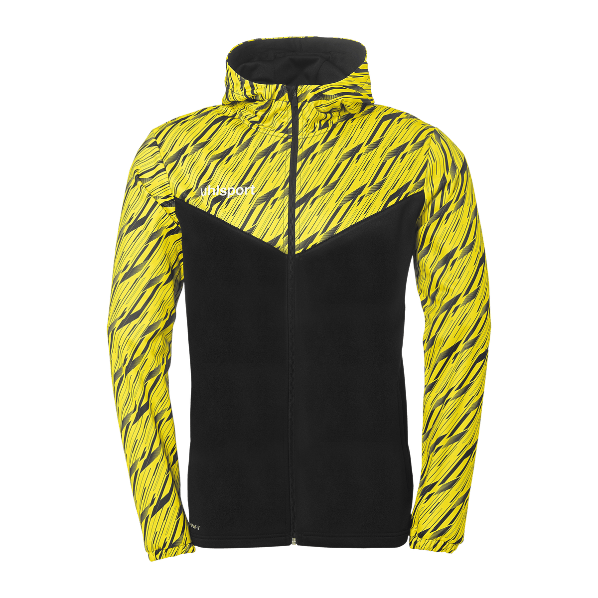 uhlsport Progressive 28 Multi Hood Jacke Kind (schwarz/limonengelb)