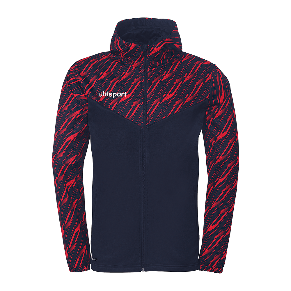 uhlsport Progressive 28 Multi Hood Jacke Kind (marine/rot)