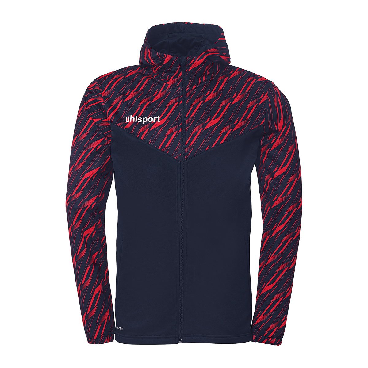 uhlsport Progressive 28 Multi Hood Jacke Kind (marine/rot)