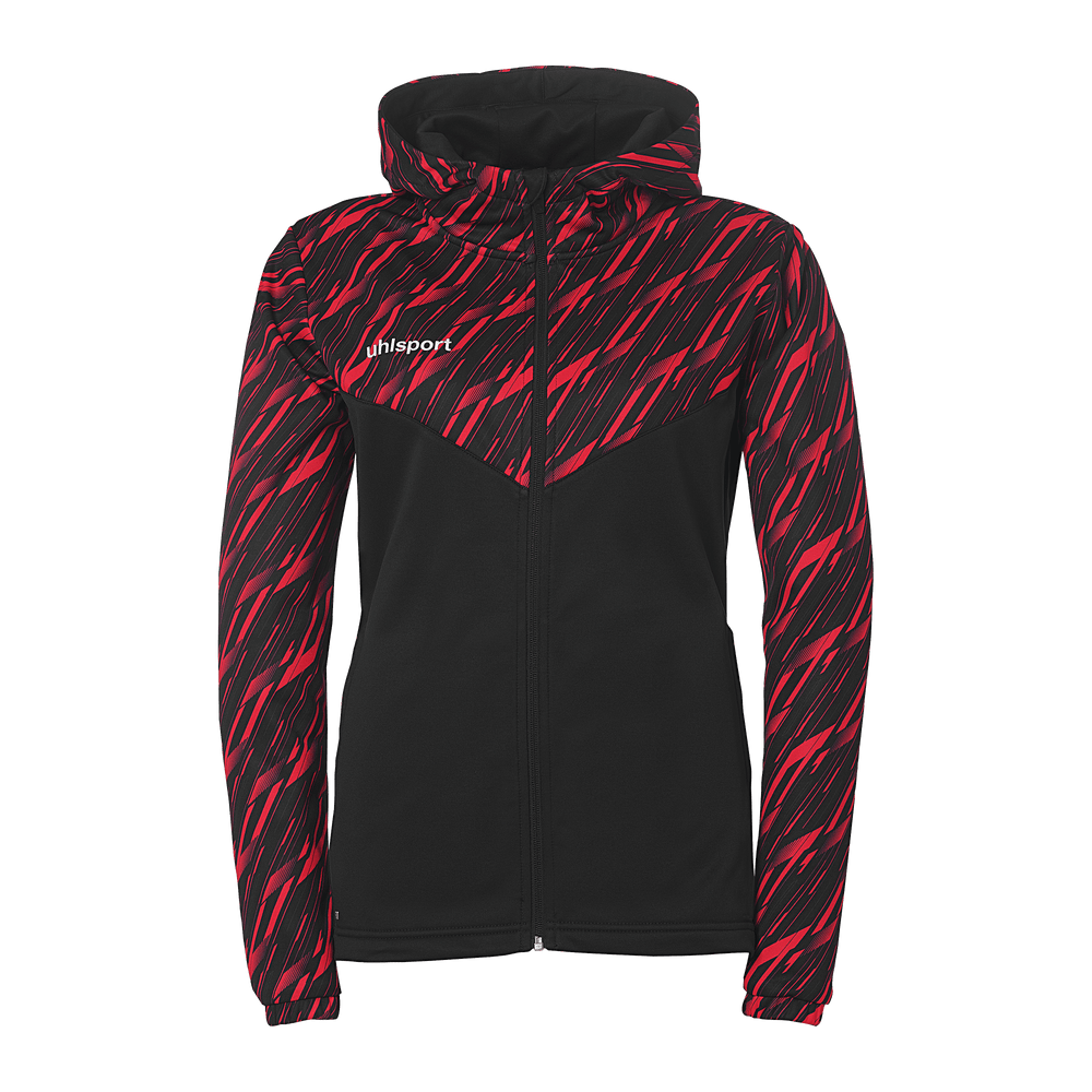 uhlsport Progressive 28 Multi Hood Jacke Damen (schwarz/rot)